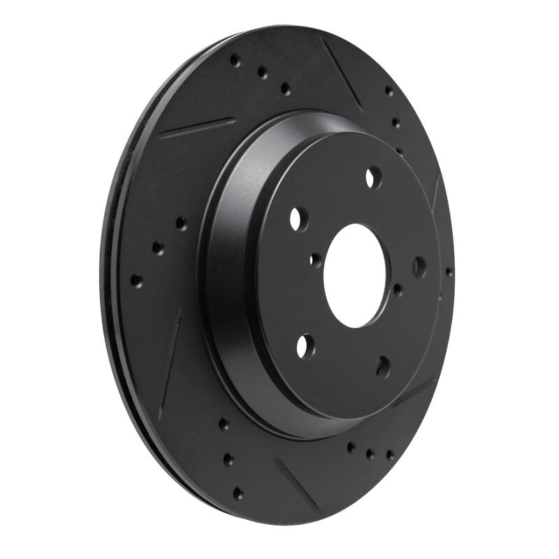 R1 Concepts Subaru Crosstrek Rear Right Drilled & Slotted Black Brake Rotor (Part Number: rncECB - 13046R) | rncECB - 13046R - JDMuscleSPK973677
