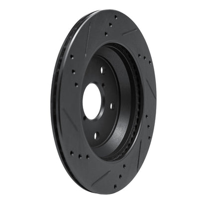 R1 Concepts Subaru Crosstrek Rear Right Drilled & Slotted Black Brake Rotor (Part Number: rncECB - 13046R) | rncECB - 13046R - JDMuscleSPK973677