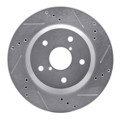 R1 Concepts Subaru Crosstrek Rear Right Drilled & Slotted Silver Brake Rotor (Part Number: RNCEDZ - 13046R) | rncEDZ - 13046R - JDMuscleSPK984489