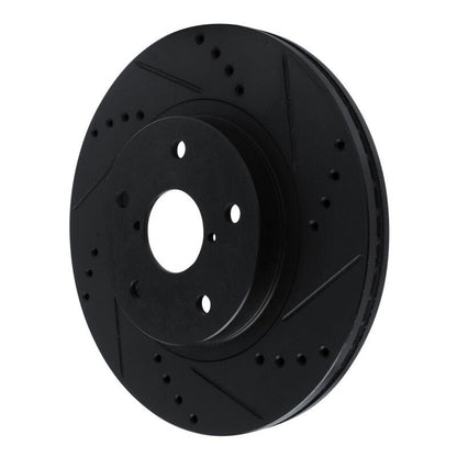 R1 Concepts Subaru Forester Front Right Drilled & Slotted Black Brake Rotor - Part Number RNC - ECB - 13048R | rncECB - 13048R - JDMuscleSPK973681
