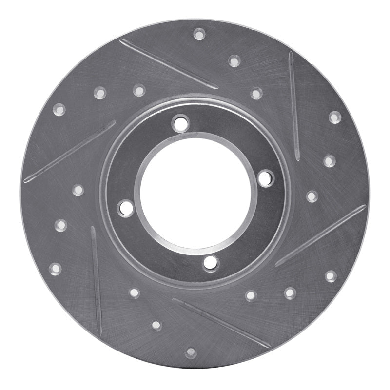 R1 Concepts Subaru GL Front Right Drilled & Slotted Brake Rotor - Silver Finish | rncEDZ - 13030R - JDMuscleSPK984465
