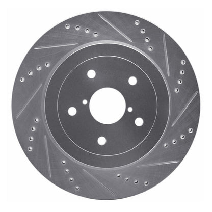 R1 Concepts Subaru Impreza 2005 - 2007 Rear Right Drilled & Slotted Silver Brake Rotor | rncEDZ - 13017R - JDMuscleSPK976835