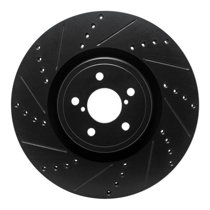 R1 Concepts Subaru Impreza Front Left Drilled & Slotted Black Brake Rotor (Part rncECB - 13014L) | rncECB - 13014L - JDMuscleSPK973616
