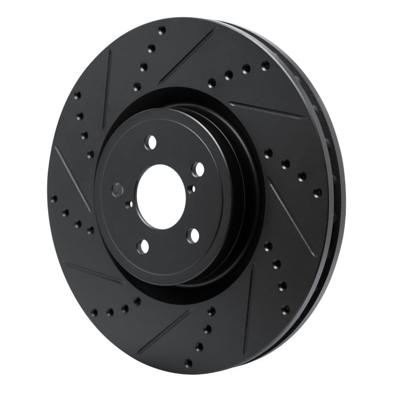 R1 Concepts Subaru Impreza Front Left Drilled & Slotted Black Brake Rotor (Part rncECB - 13014L) | rncECB - 13014L - JDMuscleSPK973616