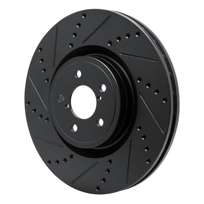 R1 Concepts Subaru Impreza Front Left Drilled & Slotted Black Brake Rotor (Part rncECB - 13014L) | rncECB - 13014L - JDMuscleSPK973616