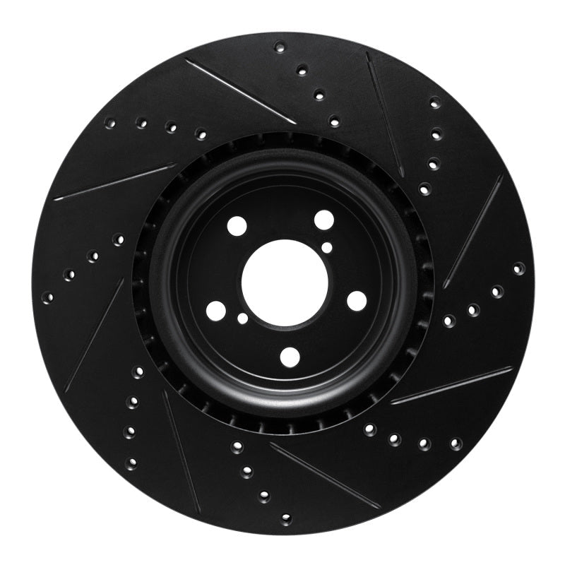 R1 Concepts Subaru Impreza Front Left Drilled & Slotted Black Brake Rotor (Part rncECB - 13014L) | rncECB - 13014L - JDMuscleSPK973616