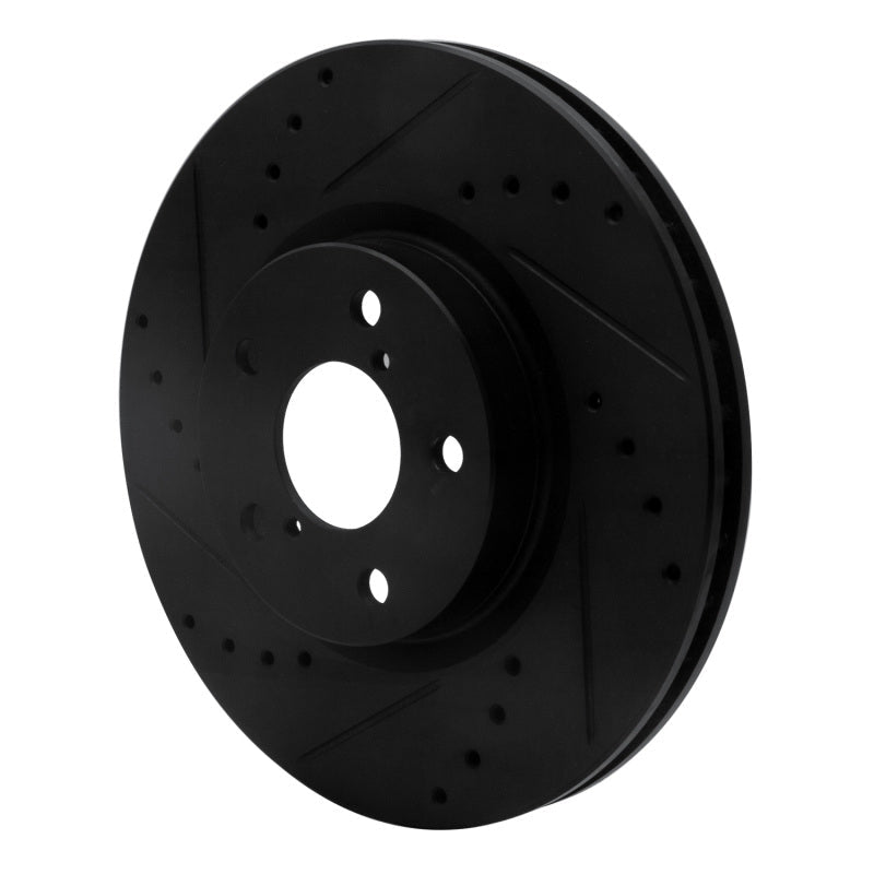 R1 Concepts Subaru Impreza Front Left Drilled & Slotted Black Brake Rotor (Part rncECB - 13039L) | rncECB - 13039L - JDMuscleSPK973662