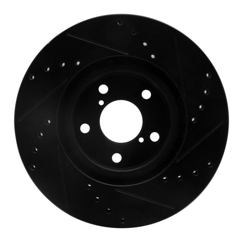 R1 Concepts Subaru Impreza Front Left Drilled & Slotted Black Brake Rotor (Part rncECB - 13039L) | rncECB - 13039L - JDMuscleSPK973662
