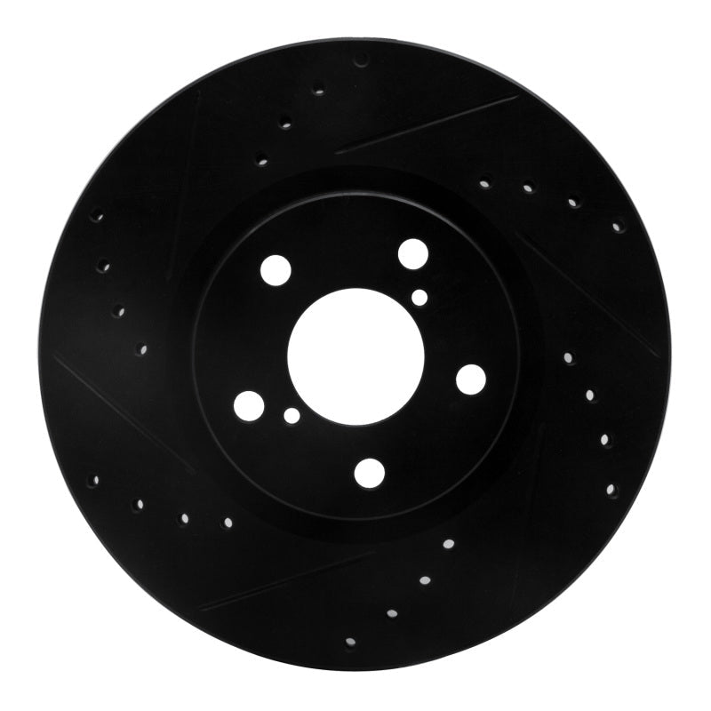 R1 Concepts Subaru Impreza Front Left Drilled & Slotted Black Brake Rotor (Part rncECB - 13039L) | rncECB - 13039L - JDMuscleSPK973662