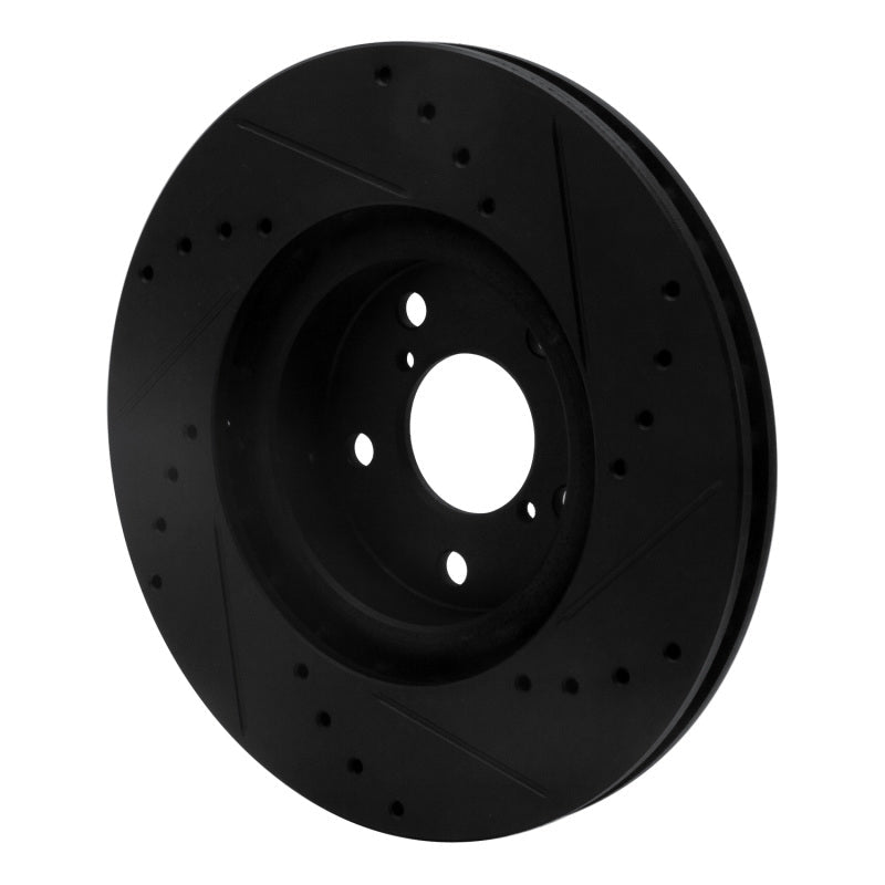 R1 Concepts Subaru Impreza Front Left Drilled & Slotted Black Brake Rotor (Part rncECB - 13039L) | rncECB - 13039L - JDMuscleSPK973662