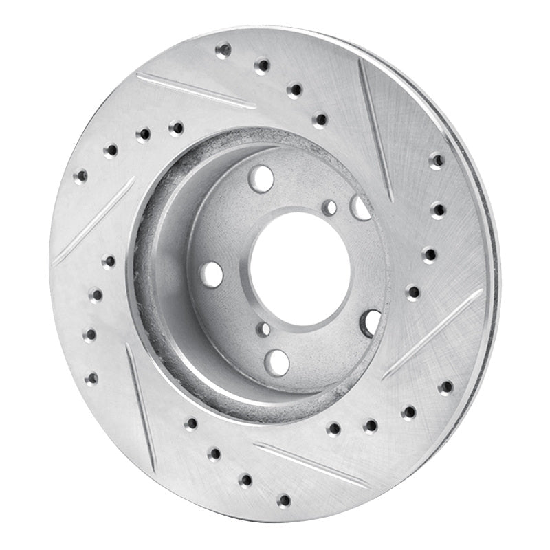 R1 Concepts Subaru Impreza Front Left Drilled & Slotted Silver Brake Rotor (1993 - 1996) | rncEDZ - 13013L - JDMuscleSPK984449