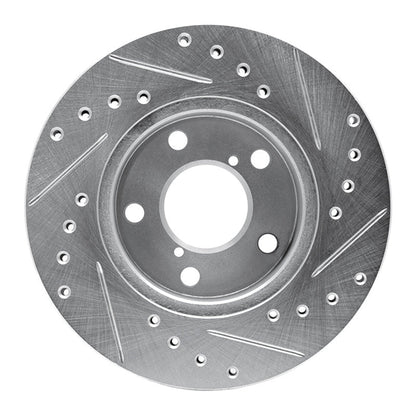 R1 Concepts Subaru Impreza Front Left Drilled & Slotted Silver Brake Rotor (1993 - 1996) | rncEDZ - 13013L - JDMuscleSPK984449