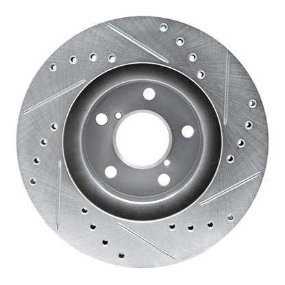 R1 Concepts Subaru Impreza Front Left Drilled & Slotted Silver Brake Rotor (Part Number: RNCEDZ - 13007L) | rncEDZ - 13007L - JDMuscleSPK976824