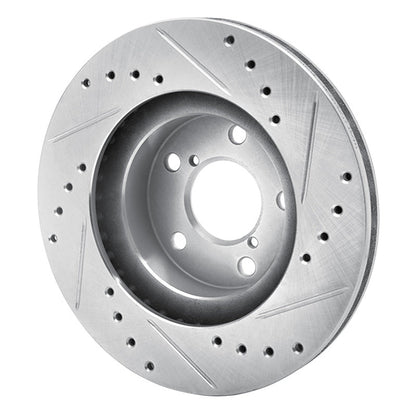R1 Concepts Subaru Impreza Front Left Drilled & Slotted Silver Brake Rotor (Part Number: RNCEDZ - 13007L) | rncEDZ - 13007L - JDMuscleSPK976824