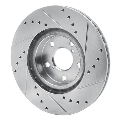 R1 Concepts Subaru Impreza Front Left Drilled & Slotted Silver Brake Rotor (Part Number: RNCEDZ - 13039L) | rncEDZ - 13039L - JDMuscleSPK984474