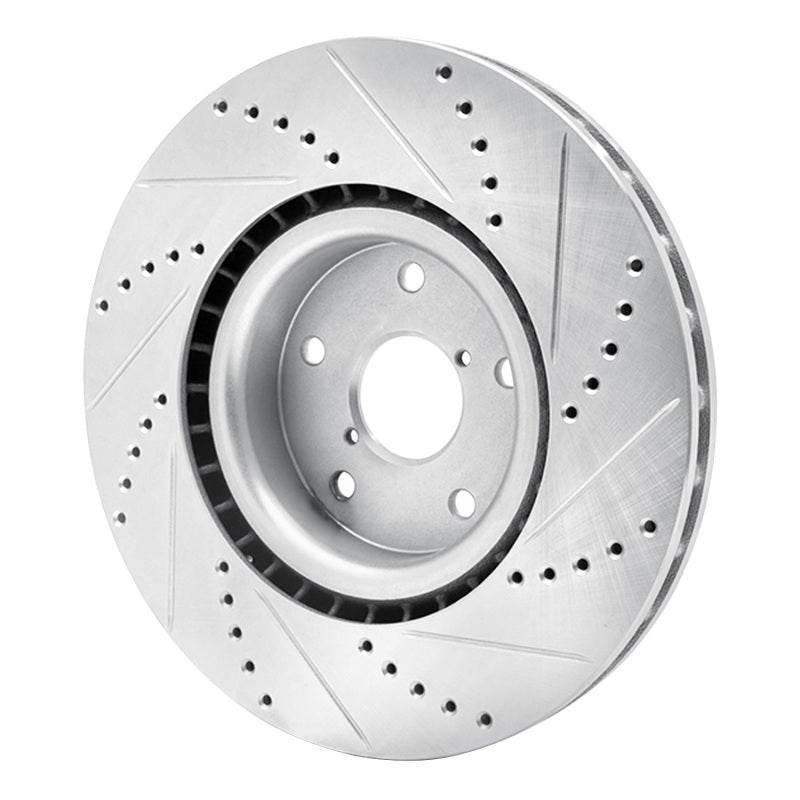 R1 Concepts Subaru Impreza Front Left Drilled & Slotted Silver Brake Rotor (Part rncEDZ - 13016L) | rncEDZ - 13016L - JDMuscleSPK976832