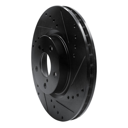 R1 Concepts Subaru Impreza Front Right Drilled & Slotted Black Brake Rotor (Part Number: rncECB - 13039R) | rncECB - 13039R - JDMuscleSPK973663