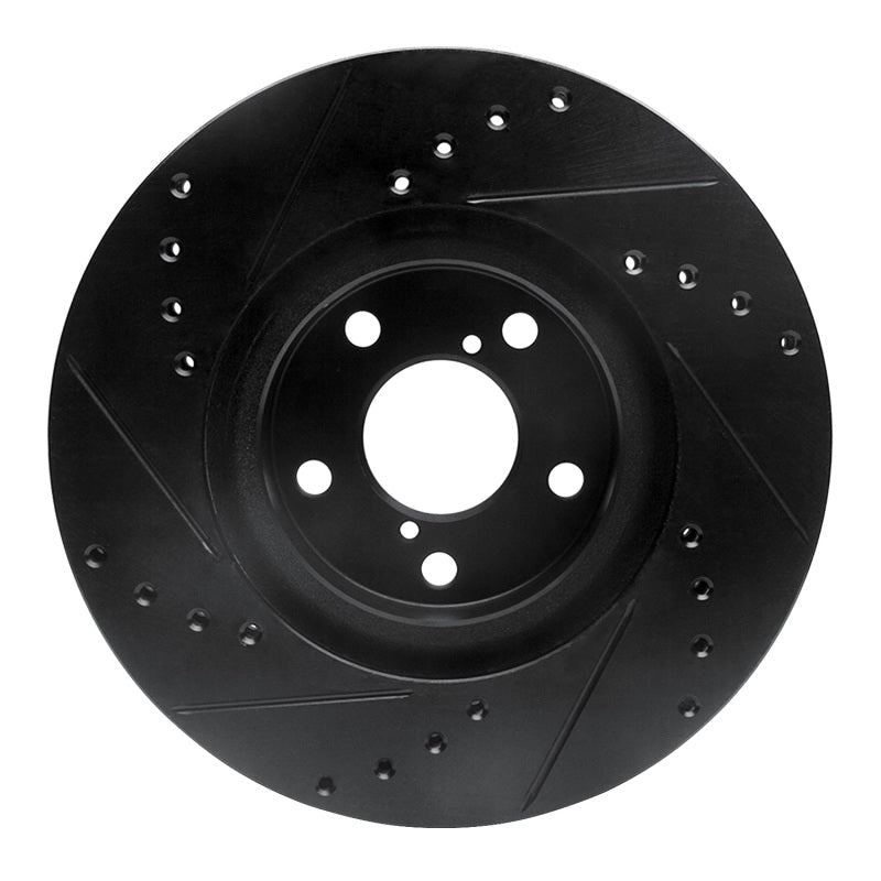 R1 Concepts Subaru Impreza Front Right Drilled & Slotted Black Brake Rotor (Part Number: rncECB - 13039R) | rncECB - 13039R - JDMuscleSPK973663
