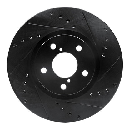 R1 Concepts Subaru Impreza Front Right Drilled & Slotted Black Brake Rotor (Part Number: rncECB - 13039R) | rncECB - 13039R - JDMuscleSPK973663