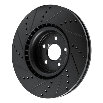 R1 Concepts Subaru Impreza Front Right Drilled & Slotted Black Brake Rotor (Part rncECB - 13014R) | rncECB - 13014R - JDMuscleSPK973617