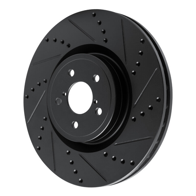 R1 Concepts Subaru Impreza Front Right Drilled & Slotted Black Brake Rotor (Part rncECB - 13014R) | rncECB - 13014R - JDMuscleSPK973617
