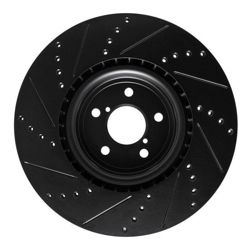 R1 Concepts Subaru Impreza Front Right Drilled & Slotted Black Brake Rotor (Part rncECB - 13014R) | rncECB - 13014R - JDMuscleSPK973617