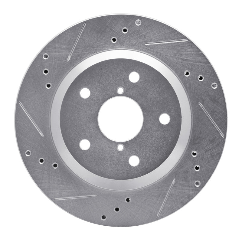 R1 Concepts Subaru Impreza Rear Left Drilled & Slotted Silver Brake Rotor (Part rncEDZ - 13046L) | rncEDZ - 13046L - JDMuscleSPK984488