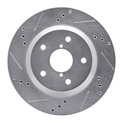 R1 Concepts Subaru Impreza Rear Left Drilled & Slotted Silver Brake Rotor (Part rncEDZ - 13046L) | rncEDZ - 13046L - JDMuscleSPK984488