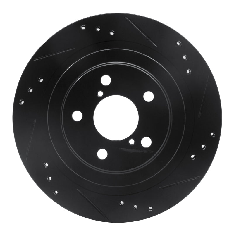 R1 Concepts Subaru Impreza Rear Right Drilled & Slotted Black Brake Rotor (Part Number: RNC - ECB - 13019R) | rncECB - 13019R - JDMuscleSPK973625
