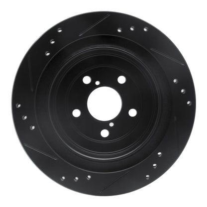 R1 Concepts Subaru Impreza Rear Right Drilled & Slotted Black Brake Rotor (Part Number: RNC - ECB - 13019R) | rncECB - 13019R - JDMuscleSPK973625