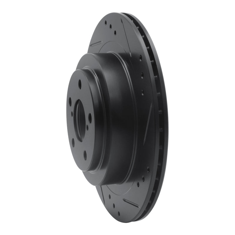 R1 Concepts Subaru Impreza Rear Right Drilled & Slotted Black Brake Rotor (Part Number: RNC - ECB - 13019R) | rncECB - 13019R - JDMuscleSPK973625