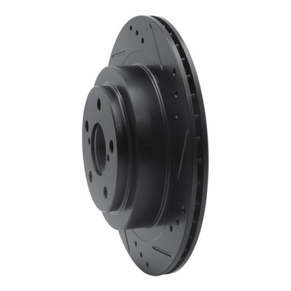 R1 Concepts Subaru Impreza Rear Right Drilled & Slotted Black Brake Rotor (Part Number: RNC - ECB - 13019R) | rncECB - 13019R - JDMuscleSPK973625