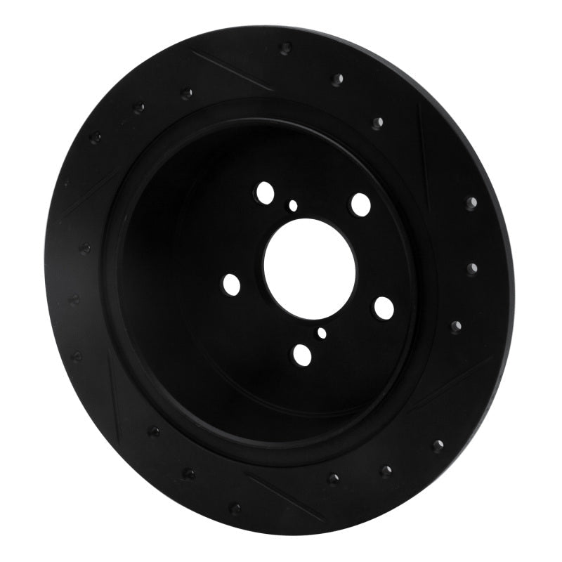 R1 Concepts Subaru Legacy Rear Left Drilled & Slotted Black Brake Rotor (Part rncECB - 13020L) | rncECB - 13020L - JDMuscleSPK973626