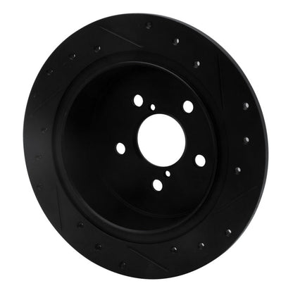 R1 Concepts Subaru Legacy Rear Left Drilled & Slotted Black Brake Rotor (Part rncECB - 13020L) | rncECB - 13020L - JDMuscleSPK973626