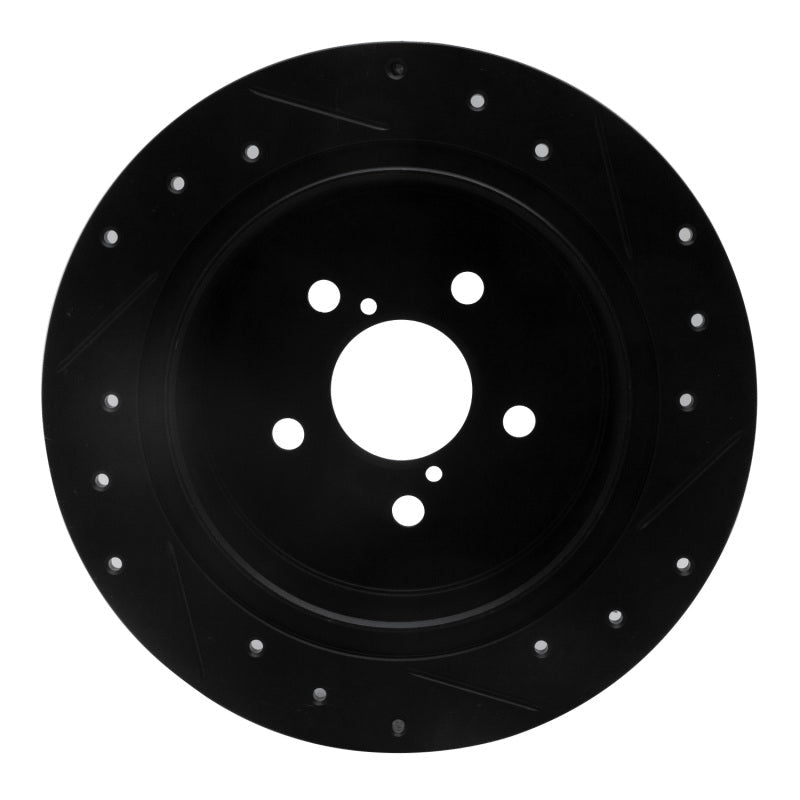 R1 Concepts Subaru Legacy Rear Left Drilled & Slotted Black Brake Rotor (Part rncECB - 13020L) | rncECB - 13020L - JDMuscleSPK973626