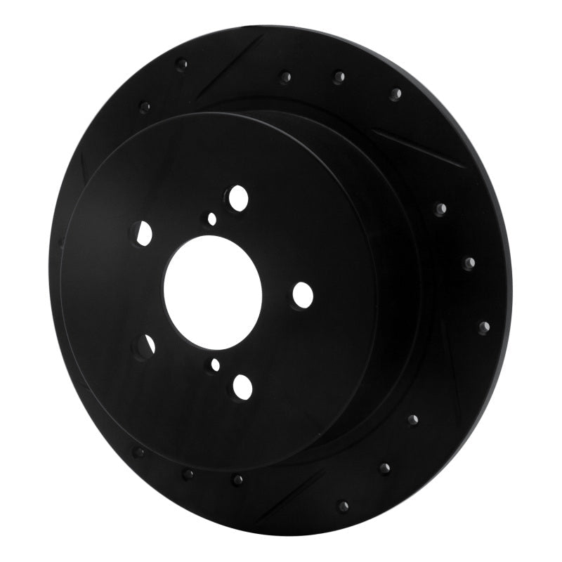 R1 Concepts Subaru Legacy Rear Left Drilled & Slotted Black Brake Rotor (Part rncECB - 13020L) | rncECB - 13020L - JDMuscleSPK973626