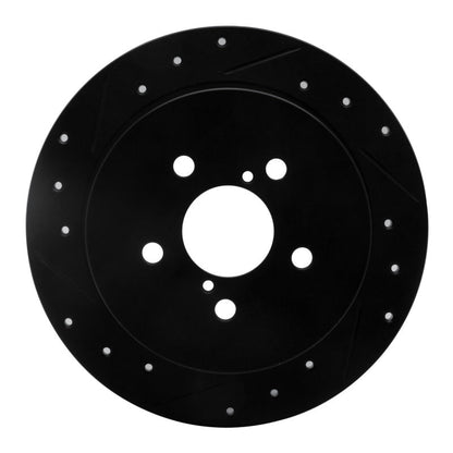 R1 Concepts Subaru Legacy Rear Left Drilled & Slotted Black Brake Rotor (Part rncECB - 13020L) | rncECB - 13020L - JDMuscleSPK973626
