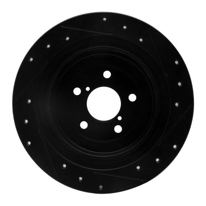 R1 Concepts Subaru Outback Rear Left Drilled & Slotted Black Brake Rotor (Part Number: RNC - ECB - 13032L) | rncECB - 13032L - JDMuscleSPK973650