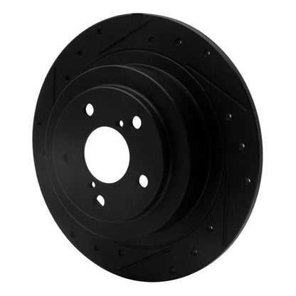 R1 Concepts Subaru Outback Rear Left Drilled & Slotted Black Brake Rotor (Part Number: RNC - ECB - 13032L) | rncECB - 13032L - JDMuscleSPK973650