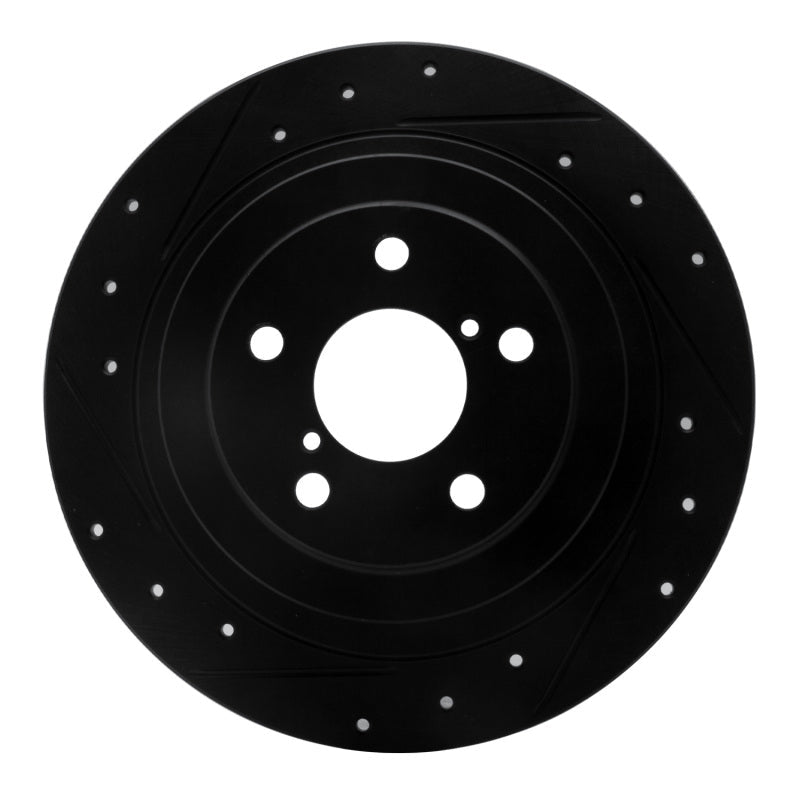 R1 Concepts Subaru Outback Rear Left Drilled & Slotted Black Brake Rotor (Part Number: RNC - ECB - 13032L) | rncECB - 13032L - JDMuscleSPK973650