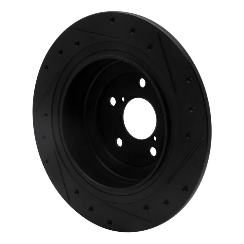 R1 Concepts Subaru Outback Rear Left Drilled & Slotted Black Brake Rotor (Part Number: RNC - ECB - 13032L) | rncECB - 13032L - JDMuscleSPK973650