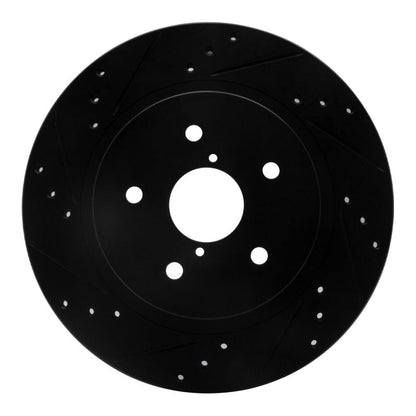 R1 Concepts Subaru Outback Rear Left Drilled & Slotted Black Brake Rotor (Part Number: rncECB - 13028L) | rncECB - 13028L - JDMuscleSPK973642