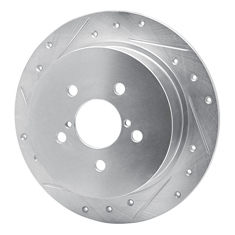 R1 Concepts Subaru Outback Rear Left Drilled & Slotted Silver Brake Rotor (Part rncEDZ - 13020L) | rncEDZ - 13020L - JDMuscleSPK984453