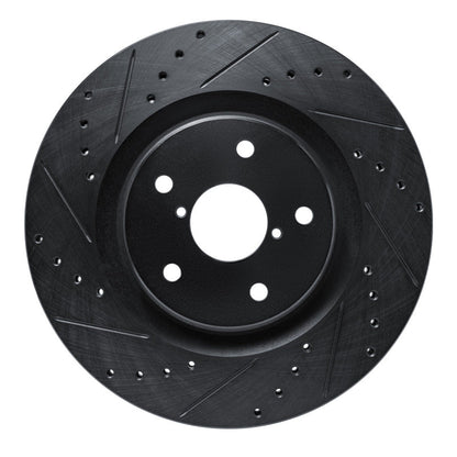 R1 Concepts Subaru WRX Front Left Drilled & Slotted Brake Rotor - Black, Part rncECB - 13049L | rncECB - 13049L - JDMuscleSPK973682