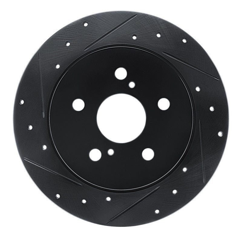 R1 Concepts Toyota C - HR Rear Left Drilled & Slotted Black Brake Rotor (Part Number: rncECB - 76157L) | rncECB - 76157L - JDMuscleSPK983749