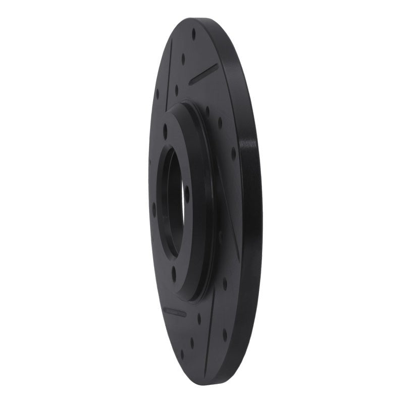 R1 Concepts Toyota Celica 1979 - 1981 Front Left Drilled & Slotted Black Brake Rotor | rncECB - 76008L - JDMuscleSPK983647