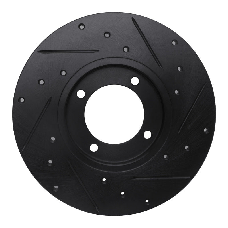 R1 Concepts Toyota Celica 1979 - 1981 Front Left Drilled & Slotted Black Brake Rotor | rncECB - 76008L - JDMuscleSPK983647