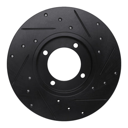 R1 Concepts Toyota Celica 1979 - 1981 Front Left Drilled & Slotted Black Brake Rotor | rncECB - 76008L - JDMuscleSPK983647