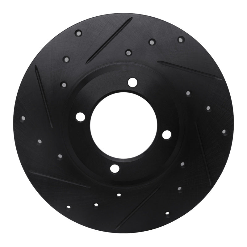 R1 Concepts Toyota Celica 1979 - 1981 Front Left Drilled & Slotted Black Brake Rotor | rncECB - 76008L - JDMuscleSPK983647