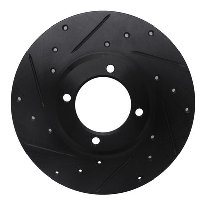 R1 Concepts Toyota Celica 1979 - 1981 Front Left Drilled & Slotted Black Brake Rotor | rncECB - 76008L - JDMuscleSPK983647